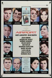 5h023 AIRPORT 1sh '70 Burt Lancaster, Dean Martin, Jacqueline Bisset, Jean Seberg & more!