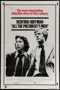 5h030 ALL THE PRESIDENT'S MEN 1sh '76 Dustin Hoffman & Robert Redford as Woodward & Bernstein!