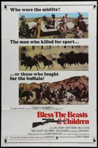 5h109 BLESS THE BEASTS & CHILDREN 1sh '71 Stanley Kramer, only one animal kills for sport!