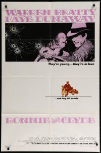 5h125 BONNIE & CLYDE 1sh '67 the most notorious crime duo Warren Beatty & Faye Dunaway!