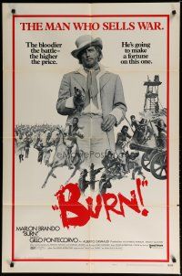 5h146 BURN style A 1sh '70 Marlon Brando profiteers from war, directed by Gillo Pontecorvo!