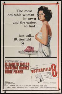 5h149 BUTTERFIELD 8 1sh '60 callgirl Elizabeth Taylor is the most desirable and easiest to find!