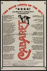 5h150 CABARET 1sh '72 singing & dancing Liza Minnelli in Nazi Germany, directed by Fosse!