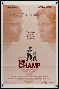 5h172 CHAMP 1sh '79 great image of Jon Voight boxing with little boy, Faye Dunaway