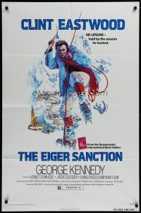 5h267 EIGER SANCTION 1sh '75 Clint Eastwood's lifeline was held by the assassin he hunted!