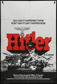 5h425 HITLER A CAREER English 1sh '77 Hitler - eine Karriere, Der Fuhrer giving Nazi salute!