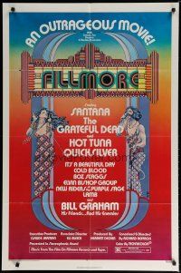 5h306 FILLMORE 1sh '72 Grateful Dead, Santana, rock & roll concert, cool Byrd art!