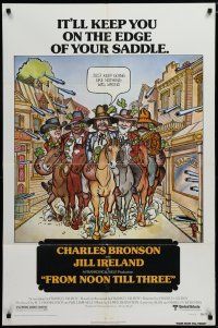 5h338 FROM NOON TILL THREE style B 1sh '76 great art of Charles Bronson on horseback!
