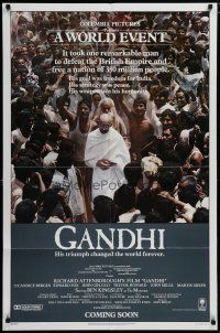 5h348 GANDHI advance 1sh '82 Ben Kingsley as The Mahatma, directed by Richard Attenborough!
