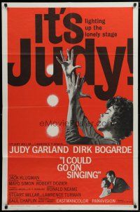 5h444 I COULD GO ON SINGING 1sh '63 Judy Garland lights up the lonely stage, Dirk Bogarde!