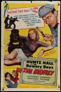 5h452 IN THE MONEY 1sh '58 Huntz Hall & The Bowery Boys are the daffy dragnet!