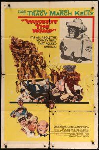 5h456 INHERIT THE WIND style A 1sh '60 Spencer Tracy as Darrow, Fredric March, Scopes trial!