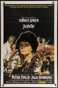 5h479 JUDITH 1sh '66 Daniel Mann directed, art of sexy Sophia Loren & Peter Finch by Frank McCarthy!