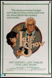 5h511 LATE SHOW 1sh '77 great artwork of Art Carney & Lily Tomlin by Richard Amsel!