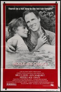 5h575 MIDDLE AGE CRAZY style B 1sh '80 Bruce Dern, sexy Ann-Margret together in hot tob!