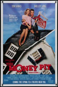 5h586 MONEY PIT advance 1sh '86 Steven Spielberg, Tom Hanks & Shelley Long, deeply in love & debt!