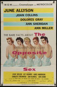 5h644 OPPOSITE SEX 1sh '56 sexy June Allyson, Joan Collins, Dolores Gray, Ann Sheridan, Ann Miller