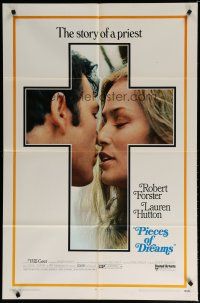 5h678 PIECES OF DREAMS 1sh '70 Lauren Hutton about to kiss priest Robert Forster!