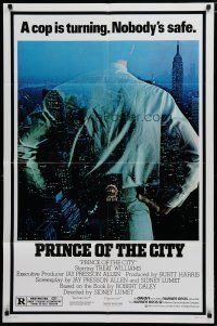 5h700 PRINCE OF THE CITY 1sh '81 directed by Sidney Lumet, Treat Williams over New York City!