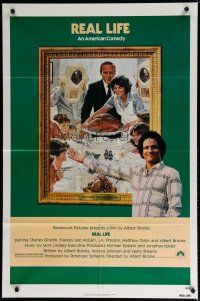 5h720 REAL LIFE 1sh '79 Albert Brooks, wacky spoof of Norman Rockwell painting!