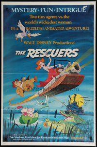 5h724 RESCUERS 1sh '77 Disney mouse mystery adventure cartoon from the depths of Devil's Bayou!