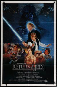 5h730 RETURN OF THE JEDI style B 1sh '83 George Lucas classic, cast montage art by Sano!
