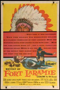 5h736 REVOLT AT FORT LARAMIE 1sh '56 John Dehner vs Sioux Indians in Wyoming!