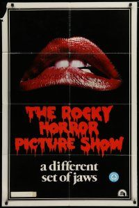 5h754 ROCKY HORROR PICTURE SHOW teaser 1sh '75 classic lips image, a different set of jaws!