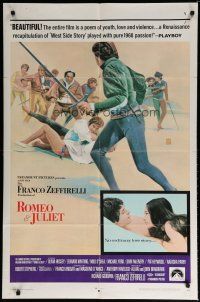 5h758 ROMEO & JULIET style B 1sh '69 Franco Zeffirelli's version of William Shakespeare's play!