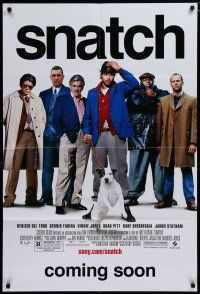 5h807 SNATCH advance DS 1sh '00 cool image of Brad Pitt, Jason Statham, Benicio Del Toro & cast!