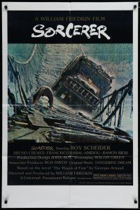 5h823 SORCERER 1sh '77 William Friedkin, Wages of Fear, image of truck crossing rope bridge!