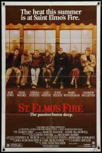 5h831 ST. ELMO'S FIRE 1sh '85 Rob Lowe, Demi Moore, Emilio Estevez, Ally Sheedy, Judd Nelson