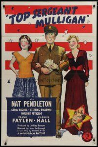 5h906 TOP SERGEANT MULLIGAN 1sh '41 soldier Nat Pendleton in uniform with babes and cash!