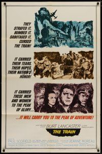 5h912 TRAIN style A 1sh '65 Burt Lancaster & Paul Scofield in WWII, directed by Frankenheimer!
