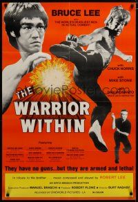 5h952 WARRIOR WITHIN 1sh '76 awesome action images of Chuck Norris & Bruce Lee!