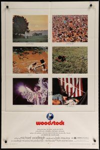 5h985 WOODSTOCK 1sh '70 six images of the most famous epic rock & roll concert!