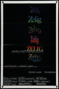 5h999 ZELIG 1sh '83 Mia Farrow, John Buckwalter, wacky Woody Allen directed mockumentary!