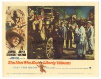 5j013 MAN WHO SHOT LIBERTY VALANCE LC #8 '62 Lee Marvin teaches James Stewart about western law!