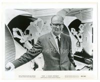 5k117 2001: A SPACE ODYSSEY candid 8.25x10 still '68 writer Arthur C. Clarke on the Kubrick set!