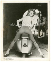 5k145 ANGIE DICKINSON 8.25x10 still '61 sexy portrait from behind sitting on scooter from Jessica!