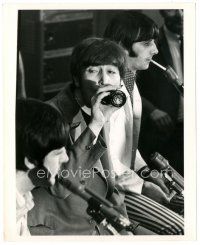 5k177 BEATLES 8.25x10 still '60s at press conference, Ringo, John & Paul, but no George!