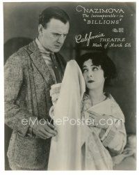5k199 BILLIONS 7.5x9.5 still '20 great image of The Incomparable Nazimova & Charles Bryant!