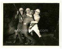 5k228 CALL OF THE SAVAGE 8x10.25 still '35 wacky image of hunters grabbing man wearing chainmail!