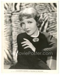 5k265 CLAUDETTE COLBERT 8x10 still '35 great seated close up of the pretty leading lady!