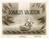 5k326 DONALD'S VACATION 8x10.25 still '40 Disney cartoon, Donald Duck playing guitar in kayak!
