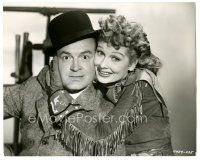 5k354 FANCY PANTS 7.5x9.25 still '50 close up of cowgirl Lucille Ball hugging dude Bob Hope!