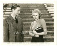 5k362 FIFTH AVENUE GIRL 8x10.25 still '39 Tim Holt smiles at beautiful Ginger Rogers holding books!