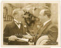 5k370 FOOLS FOR LUCK 8x10.25 still '28 man in suit smiles at W.C. Fields with wacky mustache!