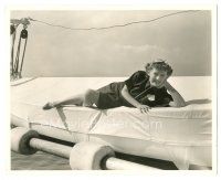 5k417 GOLDEN ARROW 8x10 still '36 wonder portrait of young Bette Davis reclined on boat!