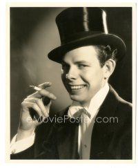 5k444 HAL LE ROY 8.25x10 still '30s great smoking portrait wearing top hat & tuxedo by Welbourne!